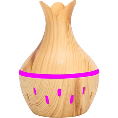 Humidificateur d'air 300ml Mini Humidificateur d'arômes de bureau Diffuseur d'aromathérapie creux USB à brancher beige