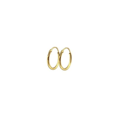 New bling 9NB-0556 Zilveren Oorringen - 10 mm - ronde buis - scharnier - Goudkleurig