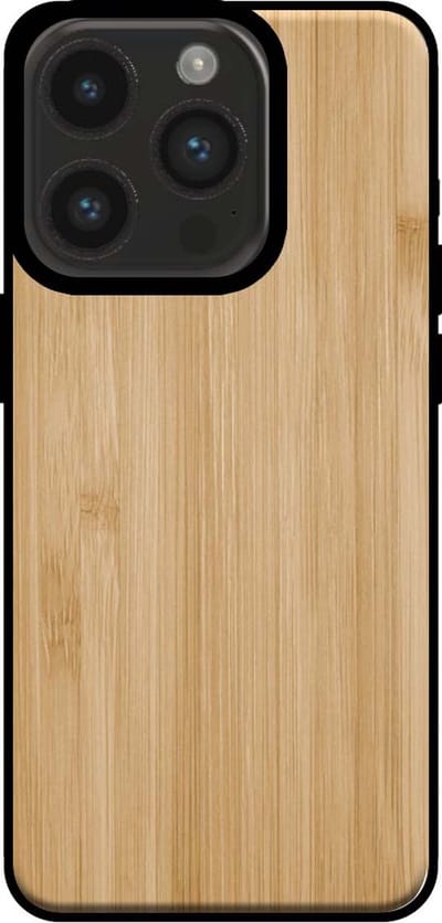 Smartphonica Telefoonhoesje voor iPhone 14 Pro met houten look - backcover bamboo kunsthout hoesje - Bruin geschikt voor iPhone 14 Pro