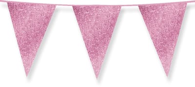 Glitter flags 20 x 30cm - Baby pink