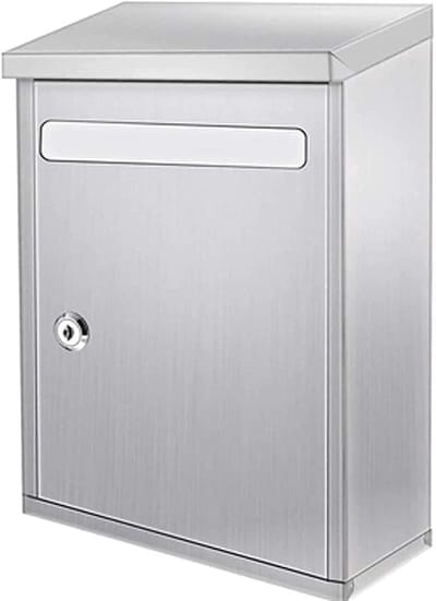 Brievenbus met slot - Suggestiebox Collectebus - Post Bezorgen - Roestbestendig RVS - 26.5 x 10.5 x 36.8 cm