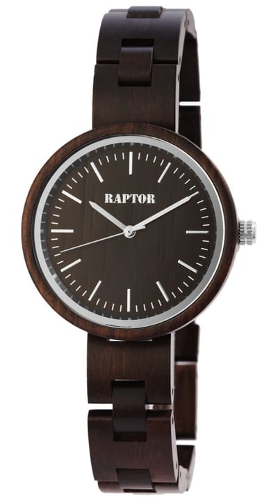 Raptor Dameshorloge Hout Bodilla, mineraalglas