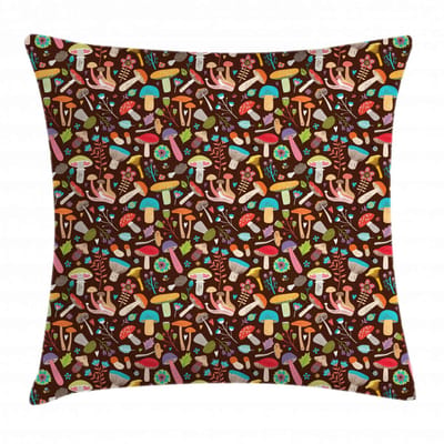 ABAKUHAUS Kussenhoes Pilz – Paddenstoelenparadijs – 40x40 cm – Meerkleurig