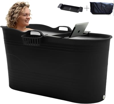 SP® Ijsbad - 135L Capaciteit - Opblaasbaar Bad - Ice Bath - Zwart - 122cm x 56cm x 64cm