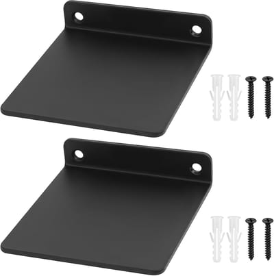 Famanu – Set van 2 kleine zwarte wandplanken - mini zwevende planken - muurdecoratie - boekenplank - slaapkamer - keuken - Japandi accent