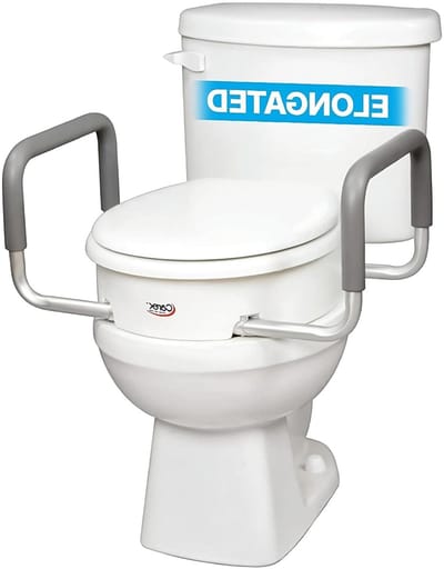 Toiletverhoger met handgrepen - Zitverhoger WC - Veiliger Zitten - Extra stabiliteit - 89 cm verhoging - Wit