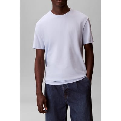 Calvin Klein Ss Micro Logo Crewneck Tee Breezy Blue Taglia: S | Relaxed fit jeans Outlet | Uomo | Blu