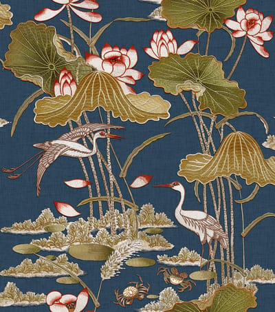 Dutch Wallcoverings - Tapestry Lotus Pond Purple - TP422705