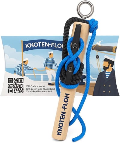 Knoop Oefenset - Knooppen Leren - Vaarbewijs Training - Praktisch Oefenapparaat - XXL Formaat - Zwart/Blauw