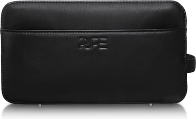 PURE Studios - Grote Leren Toilettas - Zwart