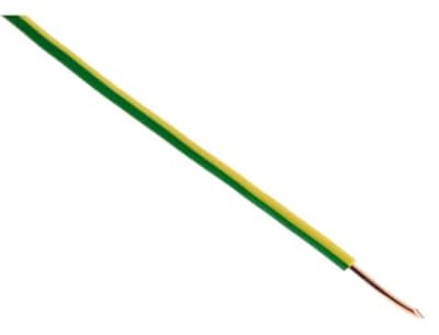 Elektrische Stroomkabel H07V-U 1.5mm² - PVC Isolatie - Binnengebruik - Geel en Groen - 10m