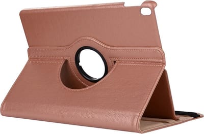 Peachy Lederen geschikt voor iPad Air 3 (2019) & iPad Pro 10.5 inch draaibaar cover case - Rosegoud Standaard
