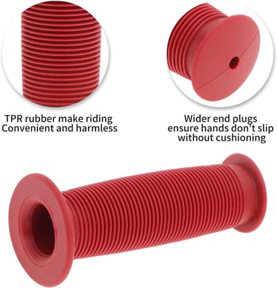 Ergonomische fietsgrepen van rubber met stootbescherming voor driewieler - 2 stuks, donkerrood, grip en comfort