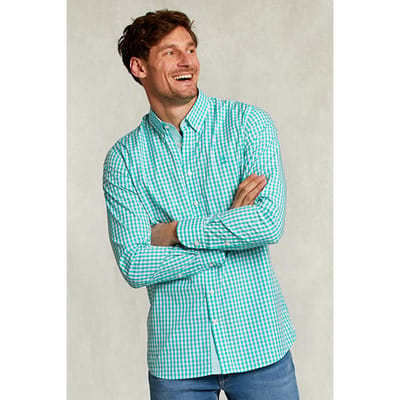 River Woods Custom Fit Checked Shirt White/green Size: 3XL | Casual Shirts Outlet | Heren | Groen