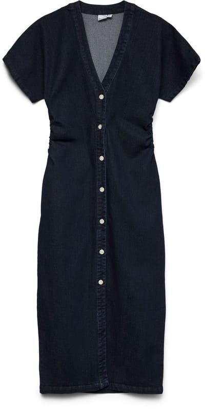 VERO MODA - VMSANNI SS V-NECK ANK DNM DRESS YO3103 - Dames - Maxi jurken