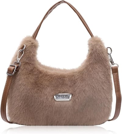 Trendy pluchen schoudertas voor dames, veelzijdige handtas met rits, ideale crossbody tas voor reizen en dagelijks gebruik