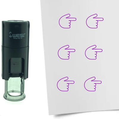 CombiCraft Stempel wijzen naar rechts 10mm rond - Paarse inkt