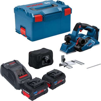 Bosch GHO 18V-26 Professionele accuschaafmachine 18 V 2,6 mm borstelloos + 2x ProCORE accu 5,5 Ah + lader + L-Boxx