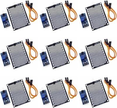 Regen Sensor Modules - Regen Detector - Weer Monitoren - Dubbelzijdig FR-04 Materiaal - 5.0 x 4 cm - Zilver
