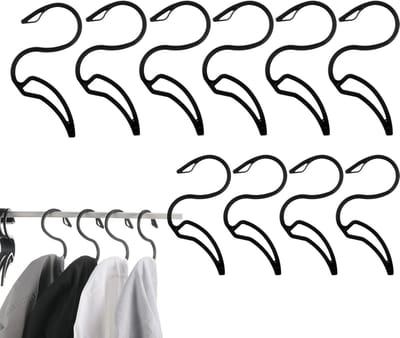 Kledinghangers - Garderobe Houders - Kast Organiseren - Robuust Antislip Ontwerp - 10 Stuks - Zwart