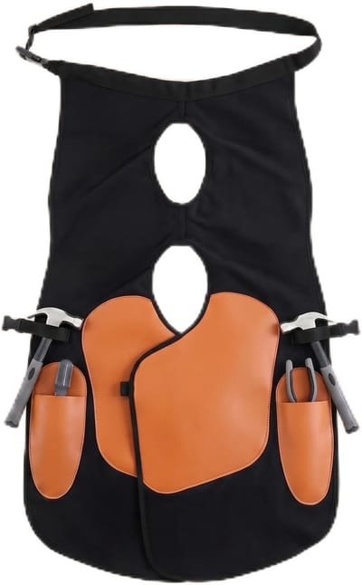 Dailygoods - Yctze Farrier Schort, Ergonomisch Schort met Koeienhuid Suède Canvas, Verstelbare Riem Beenriemen Taille, Ideaal voor Smeden, Hoefbekappen & Paardenbeslaan
