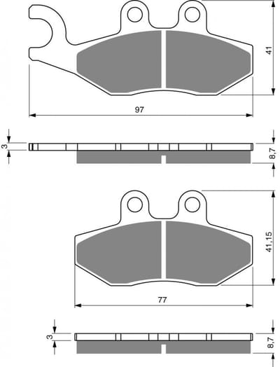 Plaquette de frein Gold Fren pour Moto Chinois 125 motocycle Neuf