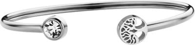 CO88 Collection 8CB-90789 Stalen Armband - Dames - Bangle met Zirkonia en Levensboom - 58 x 50 mm - Zilverkleurig