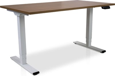 Zit-sta bureau elektrisch verstelbaar - MRC COMFORT NEN-EN 527 | 140 x 80 cm | frame wit - blad havanna