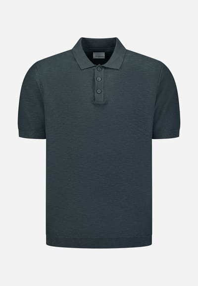 Gebreide slub polo met knopen