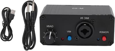 Microfoon Voorversterker - Microfoon Booster - Geluid Verbeteren - Lage Ruis Circuit - Compact Lichtgewicht - Zwart