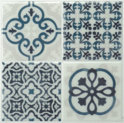 Smart Tiles Zelfklevende keuken achterwand voor keuken en badkamer Vintage Blauw 4 22,86x22,86 cm