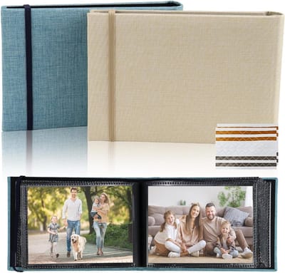 Fotoalbum 10 x 15 cm voor 100 Foto's - Insteekalbum voor Bruiloft, Baby, Familie en Verjaardagsgeschenken met Folie Compartimenten