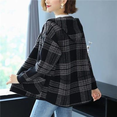 Lente en Herfst Alles-match Koreaanse Versie van Losse Korte Cardigan met Capuchon Dames Gebreid Jasje Dames XXXXL