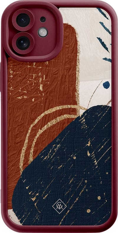Casimoda® hoesje - Geschikt voor iPhone 11 - Abstract Terracotta - Effen telefoonhoesje met lensbescherming - Siliconen/TPU - Backcover - Rood
