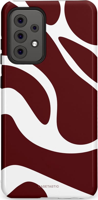 Casetastic Hoesje Geschikt voor Samsung A52 (4G/5G/s) - Stijlvolle Beschermende Duo-layer Case - Bordeaux Swirl