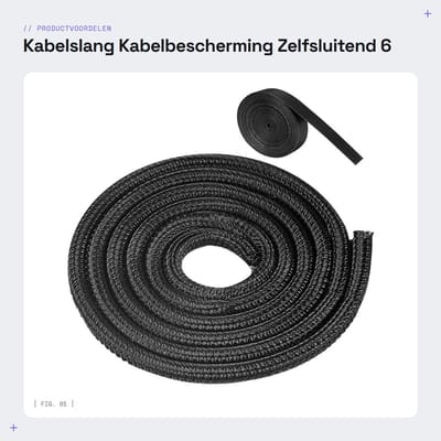 Dailygoods - Kabelslang - Kabelbescherming - Zelfsluitend - 6 m - Oplaadkabel - Fiets en auto - Krimpkousen 1 m