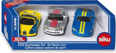 Siku 6323, 3-delige Sportautoset: Bugatti Veyron, Mercedes McLaren SLR enDodge Viper, metaal/kunststof