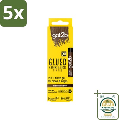5 x Got2B - 2-in-1 Gel - Brows & Edges Donkerbruin - 16 ml - Grootverpakking - 2-in-1 Gel Brows En Edges - Donkerbruin Gel - Haarranden Stylen - Wenkbrauwen Stylen - Natuurlijke Look