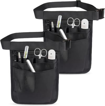 Multi-Pocket Heuptas voor Verpleegkundigen, Verstelbare Schouderriem, Waterdichte Tas voor Verpleegkundige Hulpmiddelen, Oxford Stof, 2 Stuks