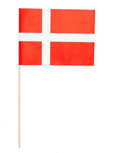 10 Papieren zwaai vlaggen 20 x 30 centimter Denemarken