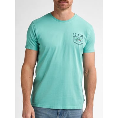 Petrol Industries - Heren Backprint T-shirt Beachbay - Groen - Maat S