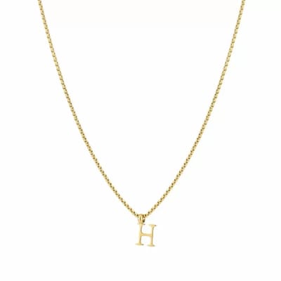 Bijoutheek Collier Letter H Goud