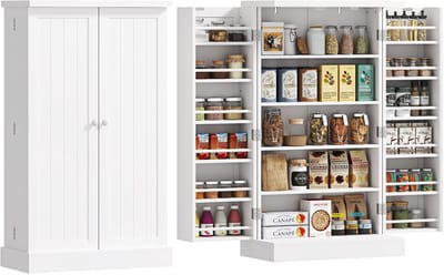 HOMCOM-Voorraadkasten-MDF-60x30x104cm-Wit
