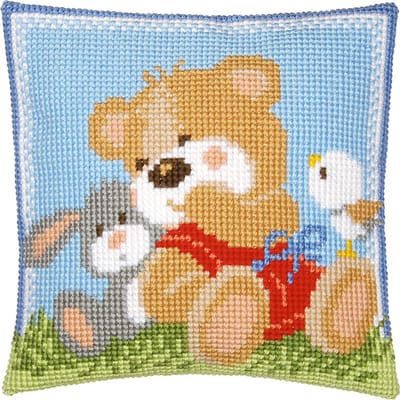 Vervaco - Kruissteekkussen kit - Lieve knuffels - PN-0156414 - Borduren - Borduurpakket - Borduurpakket volwassenen - Borduurpakket kind