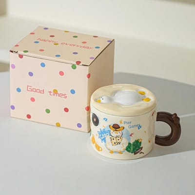Hooguitziende Retro Kop Artistiek Gevoel van Keramische Mok Verjaardagscadeau voor Meisjes Beste Vriend Souvenir Cadeauverpakking 301-400ml