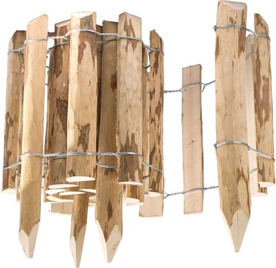 BOGATECO Hazelnoot Rollborder 60 x 300 cm - Flexibele Houten Halfrondomheining - Tuin Afboording - Natuurlijk