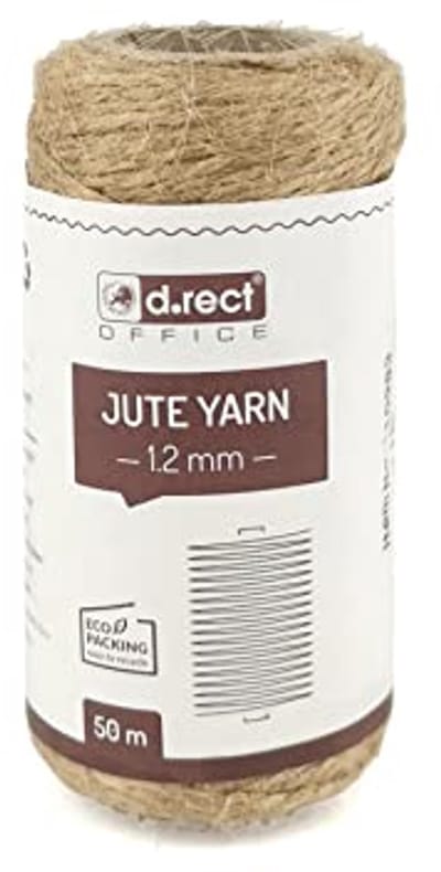 Jute Koord 50m Natuurlijk Bruin - Decoratief Verpakkingskoord voor DIY, Knutselen en Bloemisterij