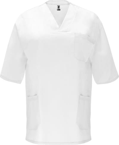 Witte unisex werkhes lang voor hygiene beroepen (schoonheid, laboratorium, schoonmaak en voeding) Panacea maat S