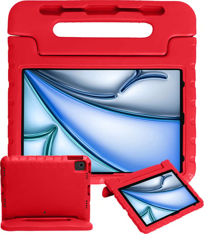 Hoesje - Geschikt voor Apple iPad Air (2024/2025/2026) - 13 inch - Kinderhoes Shockproof Bumper - Kidsproof Case - Tablethoes - Kinder Hoes Cover - Rood