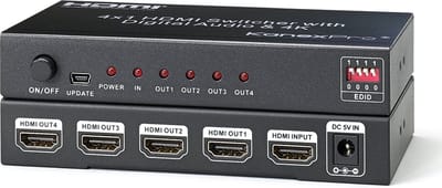 KanexPro 4 poorts 4K HDMI splitter 1x HDMI in, 4x HDMI uit